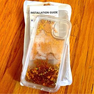 iPhone cover 11 rose gold waterfall glitter host pick🔥